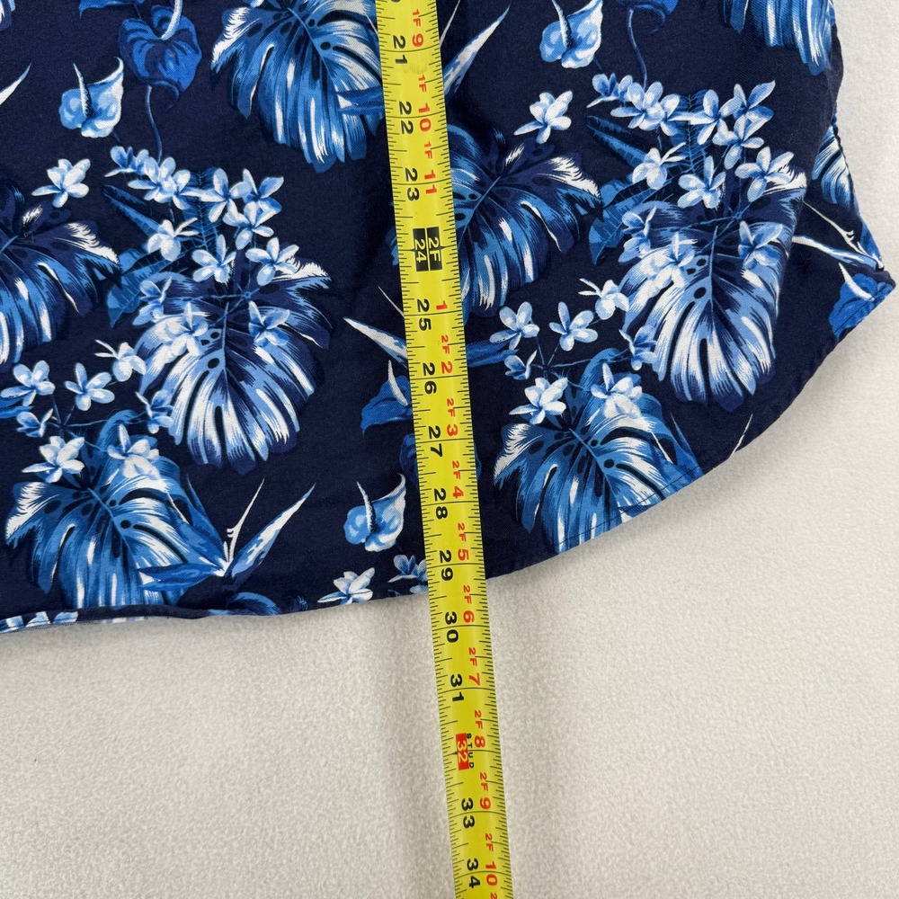Ralph Lauren Hawaiian Shirt Mens Large Navy Blue Floral Tropical Aloha Top - Picture 3 of 7